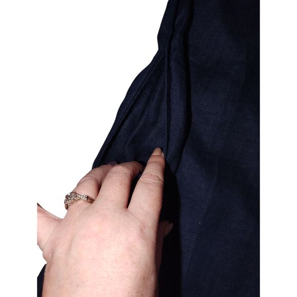 J Crew Shirtdress Oversized Linen Baird McNutt Womens Small Navy Grandmacore NWT - Picture 5 of 7